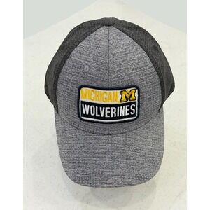 Michigan Wolverines UofM Embroidered Patch NWT Snapback Hat Grey One Size